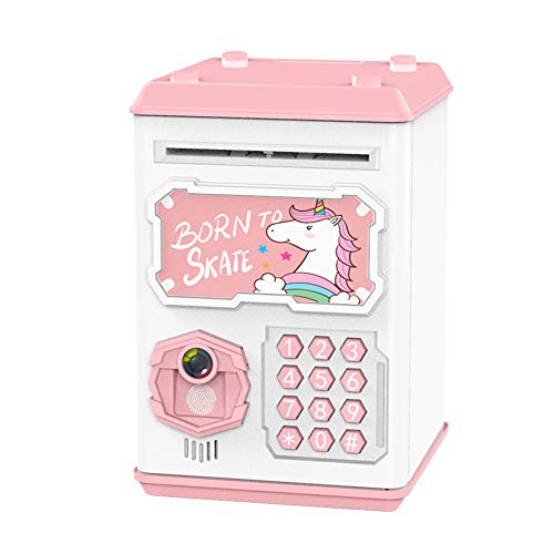 LILI Caja De Contraseñas Anti-caída De Dinero Auto-rodante De Juguete De Hucha De Ahorro para Niños,Unicorn