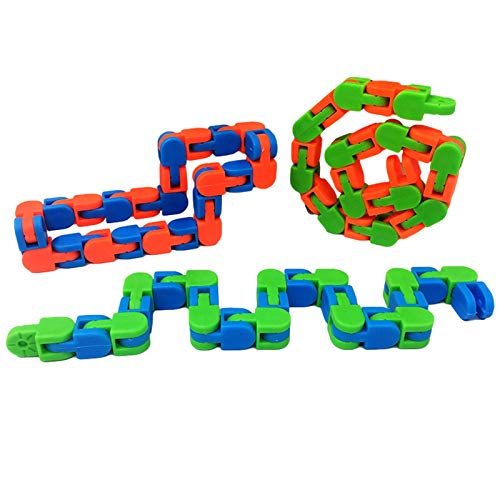 Links Wacky Tracks Snap and Click Toys, Finger Sensory Toys, Snake Puzzles para alivio del estrés, Twist and Shape ToysRandom Color