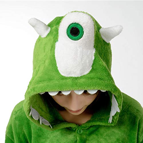 LINLIN Bodies Spiderman Pijama de Franela de Inicio Animal la Historieta Ropa Dormir una Sola Pieza Pijamas par Lindo de Manga Larga de los Hombres Mujeres Mono Ropa Dormir,Green- Adult L (169~178cm)