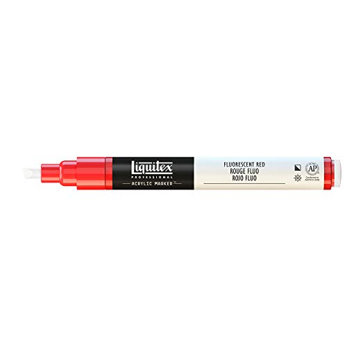 Liquitex Rotulador de Pintura acrílica, Punta Fina, Rojo Fluorescente, 2 mm