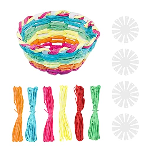 Lrxinki 10 unidades de juego de manualidades de mimbre de Pascua, juego de manualidades para atrapar a niños, cesta de mimbre de Pascua creativos para rellenar con niños, decoración de Pascua