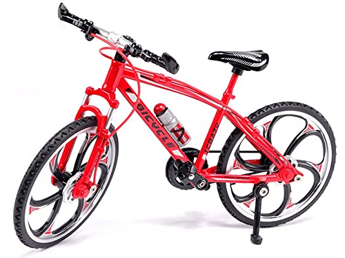 LVLUOKJ Bicicleta de montaña for Montar con Dedos, Mini Adornos de Modelo de Bicicleta de Metal for niñas, Juguetes de Bicicleta en Miniatura for Regalos de colección (Color : Red)