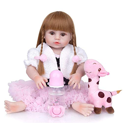 LXTIN Muñecas Reborn Hechas a Mano de 19 Pulgadas 48 cm Vinilo Silicona Recién Nacido Muñeca Realista de Aspecto Real Muñeca Reborn Bebés Niños Playmate Chupete con imán Gratis (2#, Ojo