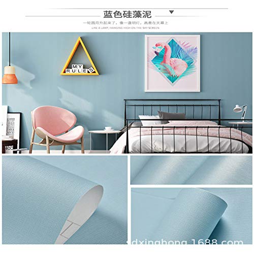 LZYMLA - Papel pintado autoadhesivo impermeable para sala de estar, dormitorio, dormitorio o habitación de los niños, color azul macaron 60 cm x 10 m
