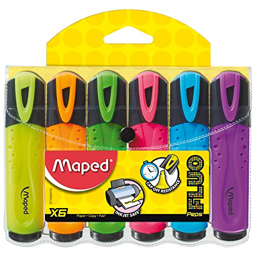 Maped 742557- Pack de 6 marcadores Fluorescentes