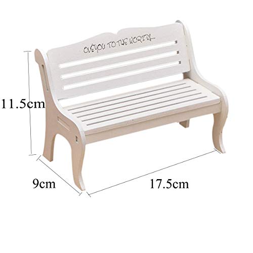 mengger Miniatura Banco Jardín Madera Muebles Parque Muñeca Patio Micro Paisaje Accesorios decoración Ornament Dollhouse 2 Piezas Sillas