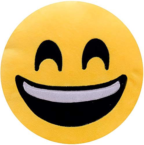 ML Pack 2 x Cojín Emoji gruñon, Almohada Emoji Emoticon Relleno Suave Juguete de Peluche 35x35x5cm Cada uno (Amarillo-sonrrisa)