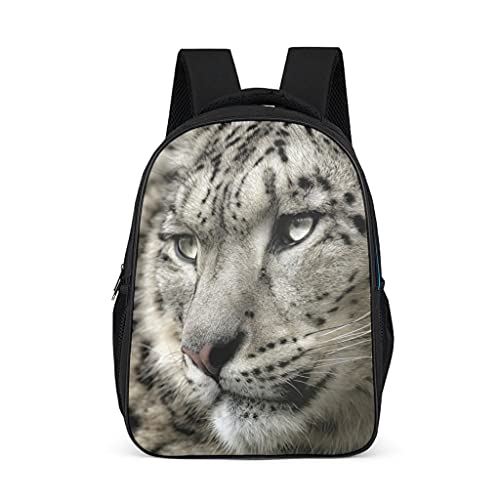 Mochila de leopardo de las nieves para trabajo, viajes, escuela, regalos para niñas y niños y adolescentes, gris brillante., talla única,