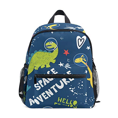 Mochila Escolar para niños con Correa para el Pecho, Colorido Unicornio para Estudiantes y niños Azul Dinosaurio 089 Talla única