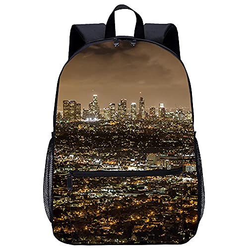 Mochila Infantil con 3D Mochilas Escolares para Niñas y Niños de-los Angeles-Adecuado para: estudiantes de primaria y secundaria, la mejor opción para viajes al aire libre-Tamaño: 45x30x15 cm / 17 p