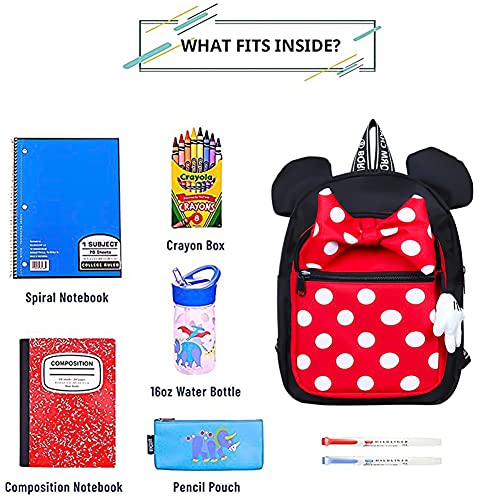 Mochila Minnie Hilloly Mochila Mickey Mochilas Escolares Material Escolar para Niñas Mochila Infantil con Minnie en 3D Mochila Rosa de Gran Capacidad Regalos para Niñas