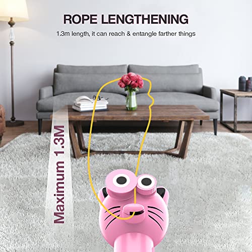 Mr. T&J Propulsor de Cuerda, Juguete Hélice de Cuerd para Niños con Forma de Gato con 2 Cuerdas Libres, Hélice de Propulsor de Cuerda de Mano Creativa,Lanzador de Cuerda Portátil para Niños y Adultos