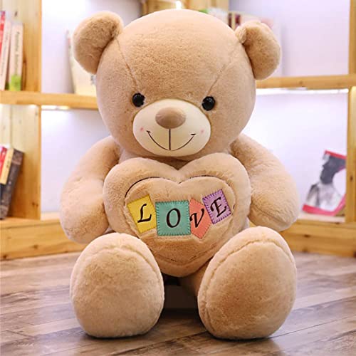 MRSM Big Size Bear Plush Toy Stuffed Plush Animal Bear,I Love You Teddy Bear,Big 39in Teddy Bear Stuffed Animal Plush,Plush Love Teddy Bear Stuffed,Animal Toy I Love You Gift (Beige)