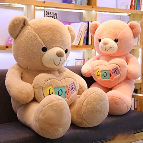 MRSM Big Size Bear Plush Toy Stuffed Plush Animal Bear,I Love You Teddy Bear,Big 39in Teddy Bear Stuffed Animal Plush,Plush Love Teddy Bear Stuffed,Animal Toy I Love You Gift (Beige)