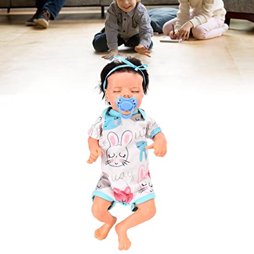 Muñeca Reborn Baby Girl, Vinilo Seguro, Realista, Colección de Regalos de Cumpleaños, Exquisita Decoración con Cinta para el Pelo para Madre, Fiesta, Actividades Familiares