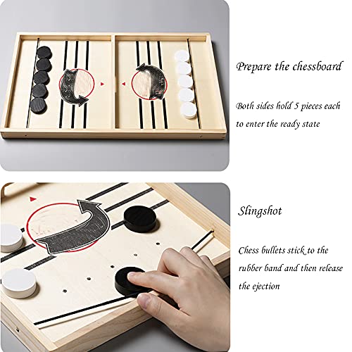N / B Juego de Mesa, futbolín de Madera, Juegos de Mesa ganadores, Juego de Hockey sobre Hielo de Batalla de Escritorio Tble, Juego, para niños, Fiesta Familiar para Adultos