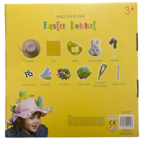 NARAS Haz tu propio kit de gorro de Pascua para niños con huevos decorativos y chocolates – Actividad perfecta para niñas (Multi, Tela)