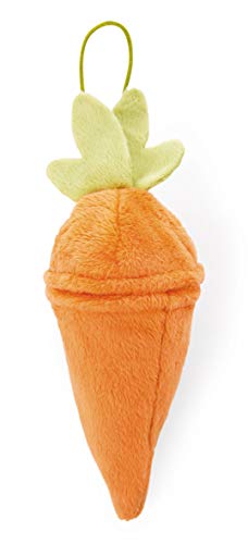 NICI 47348 Colgante de Conejo de Peluche con Zanahoria, 15 cm, Colgante de Conejo en Zanahoria, Idea de Regalo para Nido de Pascua, Naranja/marrón