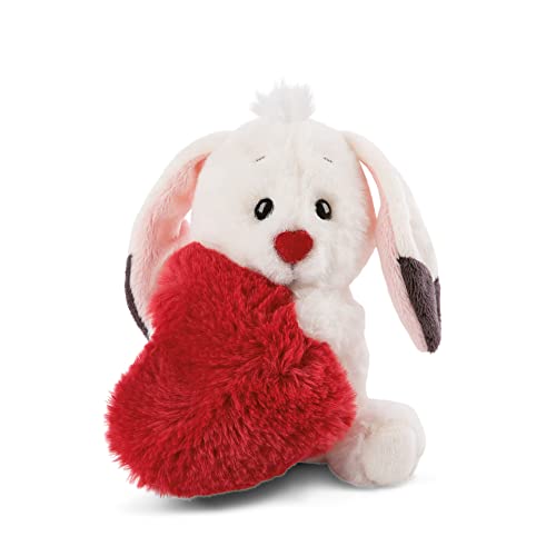 NICI Suave Juguete de Conejo con corazón 13cm – Conejito, niños y bebés – Peluches para abrazar, Jugar y Regalar – Animales Rellenos de la colección Love, Color Blanco/Rojo, 13 cm (47473)
