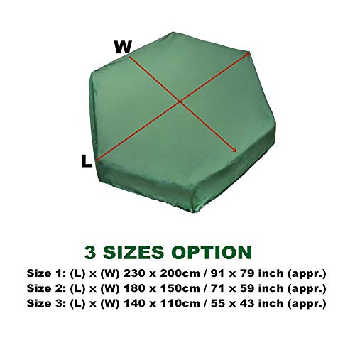 ningdeCK Cubierta para arenero, impermeable, a prueba de polvo, cubierta de arenero, protección hexagonal verde con cordón, evita la contaminación de la arena y los juguetes