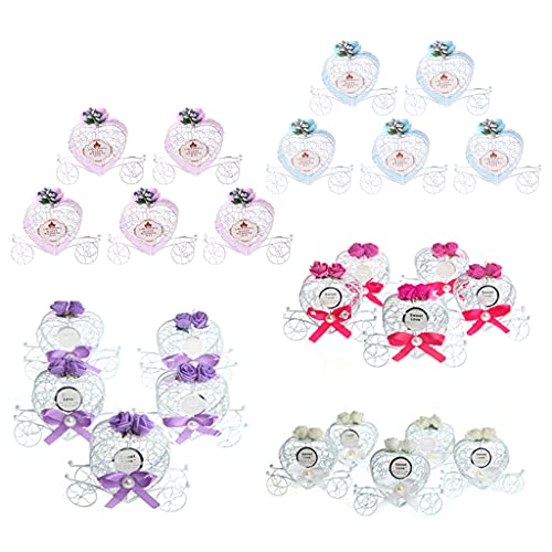 niumanery 5Pcs Cinderella Carriage Candy Chocolate Boxes Birthday Wedding Party Favour New Pink