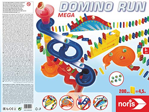 noris Domino Run Mega 606065647 - Juego de 200 Piedras (canicas, trayectoria y Otros Accesorios, a Partir de 3 años)