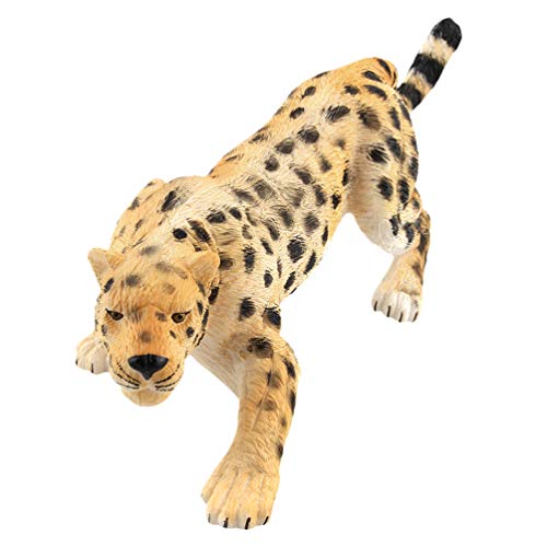 NUOBESTY Figura de leopardo realista modelo de leopardo educativo de animales salvajes figuras de vida salvaje de juguete para la decoración de escritorio del hogar oficina