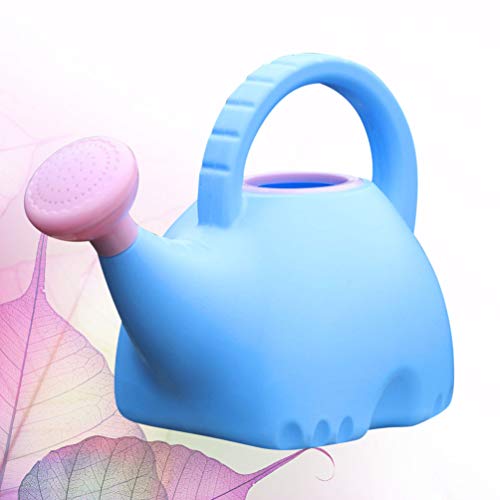 NUOBESTY Regadera para Niños Dibujos Animados en Forma de Elefante Maceta de Riego de Plástico Hervidor de Agua Botella de Rociador de Agua para Niños Pequeños (1. 5L Azul Celeste + Rosa)