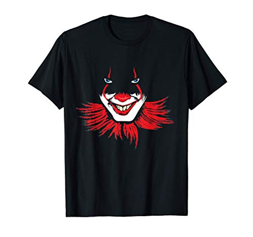 Payaso malvado de Halloween miedo Red Payasos Cara Camiseta