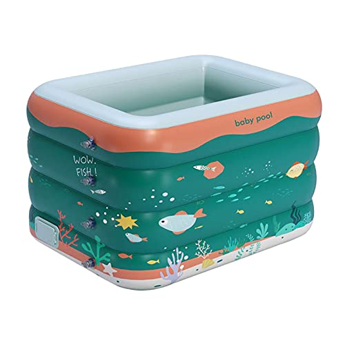 Perfeclan Piscina Inflable, Piscina Familiar para niños, niños pequeños, Infantes, Adultos, Inflake Blow Up Piscina bañera para Exterior, jardín, Patio Trasero, - 140x110x75cm