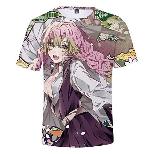 Piccodos Anime 3D Camiseta de manga corta Kimetsu no Yaiba Kanroji - Blusa para cosplay, versión 32, multicolor, talla L (pecho 106 cm)