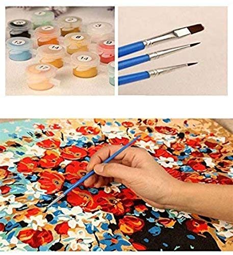 Pintura por números para principiantes y niños en lienzo de lino decoración del hogar pintura al óleo (sin marco) - Sunset ice River View