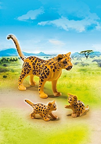 Playmobil Vida Salvaje- Leopardo con Crías Animales, Multicolor, 6 x 18 x 12,2 cm (Playmobil 6940)