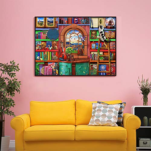 Puzzle de 1000 piezas, estantería mágica, puzle clásica, rompecabezas de 1000, imposible rompecabezas para toda la familia, colorido puzle para adultos y niños a partir de 14 años