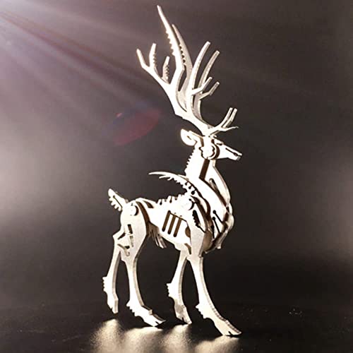 Puzzle de Metal 3D,Rompecabezas 3D Elk,Rompecabezas de Alces de Metal 3D,Kit de Rompecabezas de Metal DIY,Kit Modelo de Rompecabezas 3D para Adultos y Niños, Decoración de Escritorio
