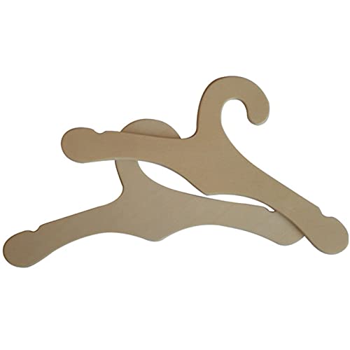 PYapron 50 Unidades de Perchas de Madera para Muñecas Pequeñas, Ropa para Muñecas, Ropa de Muñecas, Accesorios en Miniatura para Armarios de Muñecas, Tamaño 19x8x0.5 Cm