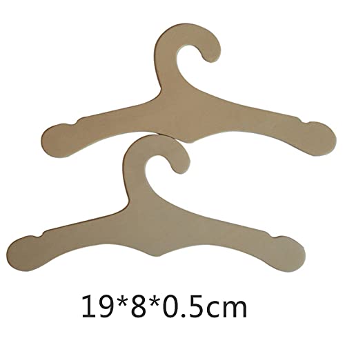 PYapron 50 Unidades de Perchas de Madera para Muñecas Pequeñas, Ropa para Muñecas, Ropa de Muñecas, Accesorios en Miniatura para Armarios de Muñecas, Tamaño 19x8x0.5 Cm
