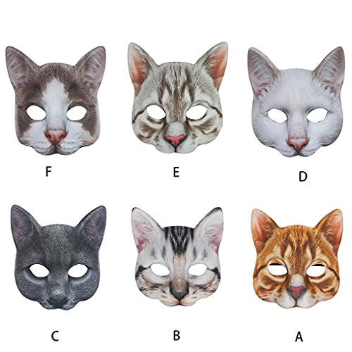 QTJUST Máscara de animales simulados Máscara de gato sexy para carnaval mascarada de Pascua Halloween Traje de Vestir Suministros de fiesta