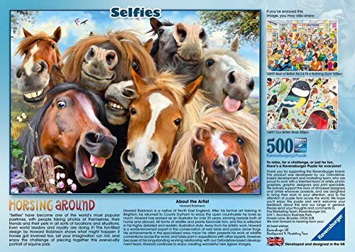 Ravensburger Puzzle, Puzzle 500 Piezas, Selfie en la Granja, Puzzles para Adultos, Puzzle Animales, Rompecabezas Ravensburger de Alta Calidad
