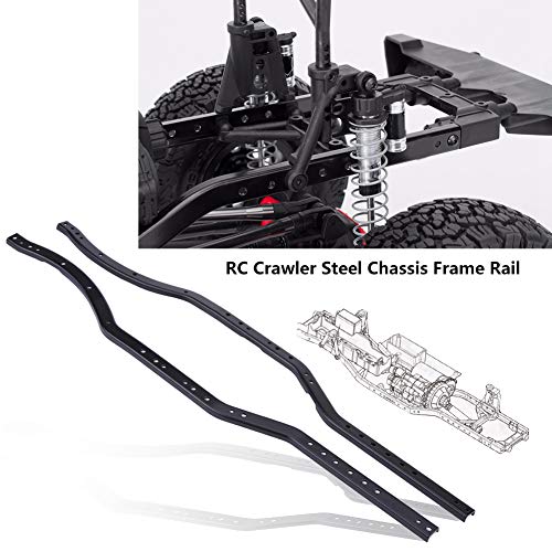 RC Riel del Chasis, Riel de Chasis Principal de Acero 414mm para AXIAL SCX10 90027 SCX10 II 90046 90047 Juego de reemplazo con Tornillos