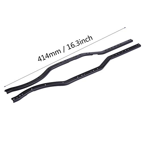 RC Riel del Chasis, Riel de Chasis Principal de Acero 414mm para AXIAL SCX10 90027 SCX10 II 90046 90047 Juego de reemplazo con Tornillos