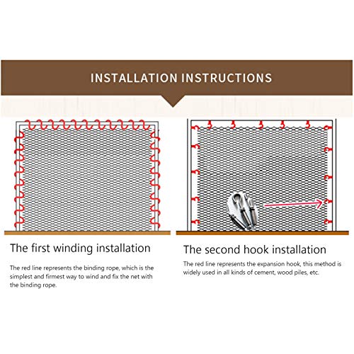 Red seguridad niños, Red de Marco de Escalada para niños, Diámetro 8 mm 15cm Red de protección de Escalera de Cuerda Espaldera gimnasio Parques infantiles para casa(Size: 2x4m/6.56x13.12ft)