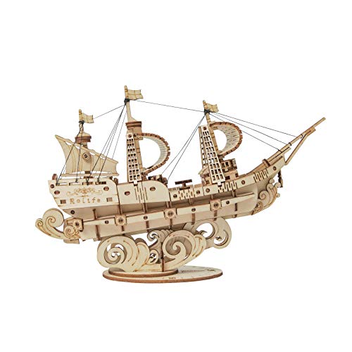 Rolife Kit de madera 3D modelo de rompecabezas barco de vela
