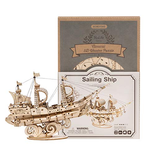 Rolife Kit de madera 3D modelo de rompecabezas barco de vela