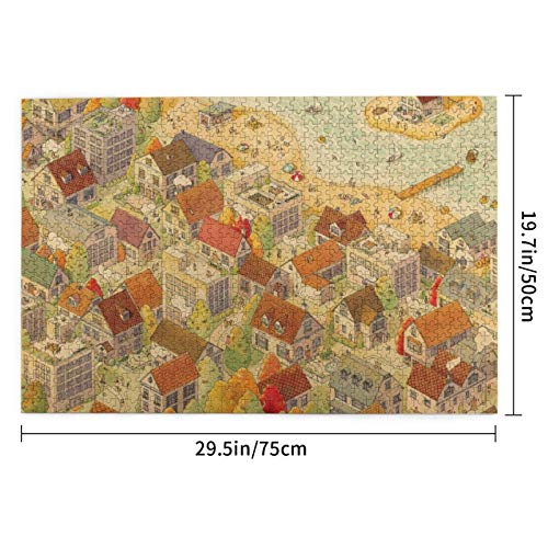 Rompecabezas - The Sunny City,1000pcs For Adults Kids, Educational Intellectual Decompressing Fun Game,Thicken Cardboard Medium Difficulty Jigsaw Puzzles