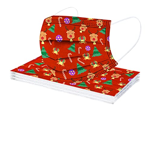 RUITOTP 10PC Adulto Desechables Navidad 3 Capas Tela no tejida Surtidos Moda Colores, agradable a la piel y cómodo Adecuado para Trabajo, Actividades al Aire Libre, Fiesta (01#S, 10PC)
