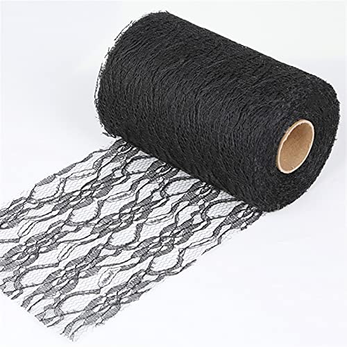 RUIXINLI 22 Meter Light Pink Tull TÁJO DE CORDÓN Tela de Correos 15 cm Red de Encaje Neta for Tutu Falda Silla Tabla Corredor (Color : Negro, Size : 1pc)