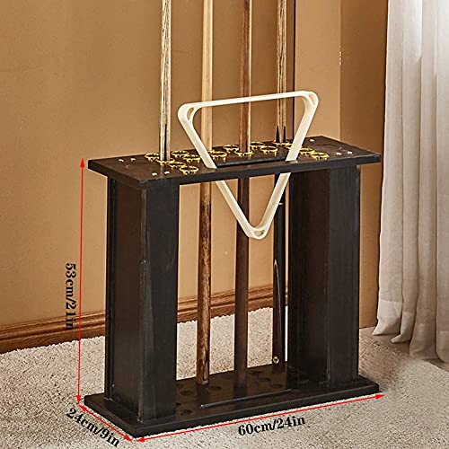 Rvlaugoaa Estante para Tacos De Billar De Pie, 16 Agujeros Estante para Tacos De Piscina De Gran Capacidad Puede Contener 16 Tacos 1 Rack Triangular Soporte para Palo De Billar 60 X 24 X 60cm