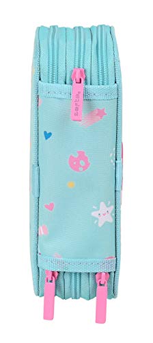 Safta Estuche Escolar con 36 Útiles Incluidos My Space, 125x55x195 mm, Azul Celeste