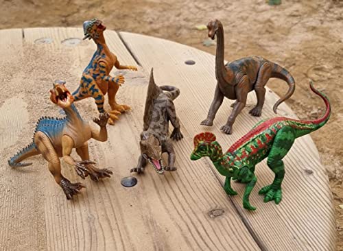 Set de 3 Dinosaurios con Movilidad, Figuras de Dinosaurios de Aspecto Realista, Dinosaurios Jurassic World con Movimientos articulados. Juguete para niños y niñas 20cm